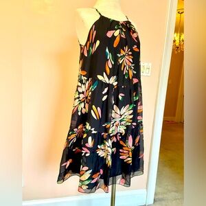 FRNCH Silk Print Lightweight Floral Sundress Dress Italy